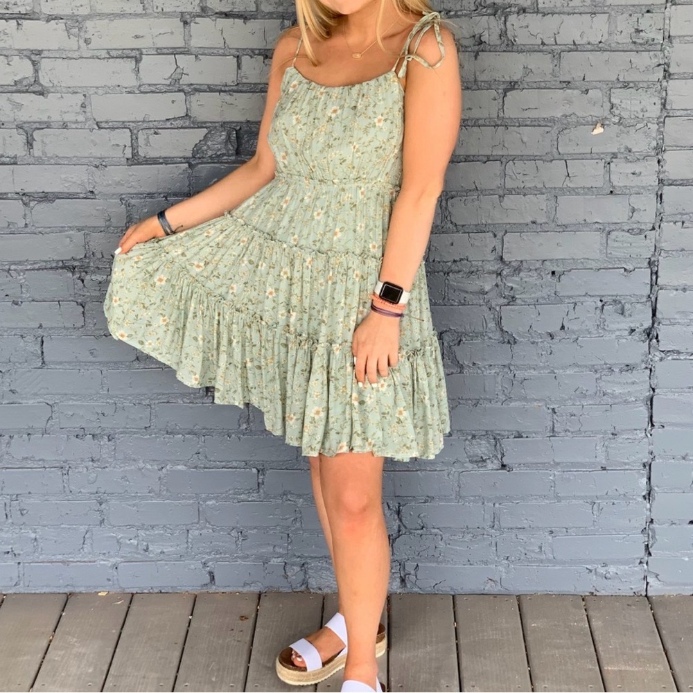 Floral Green Dress